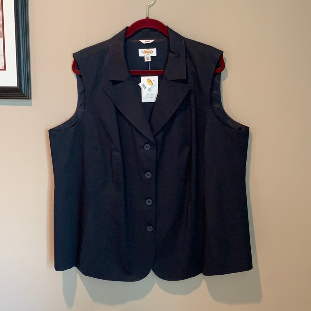 Talbots Navy blue vest NWT